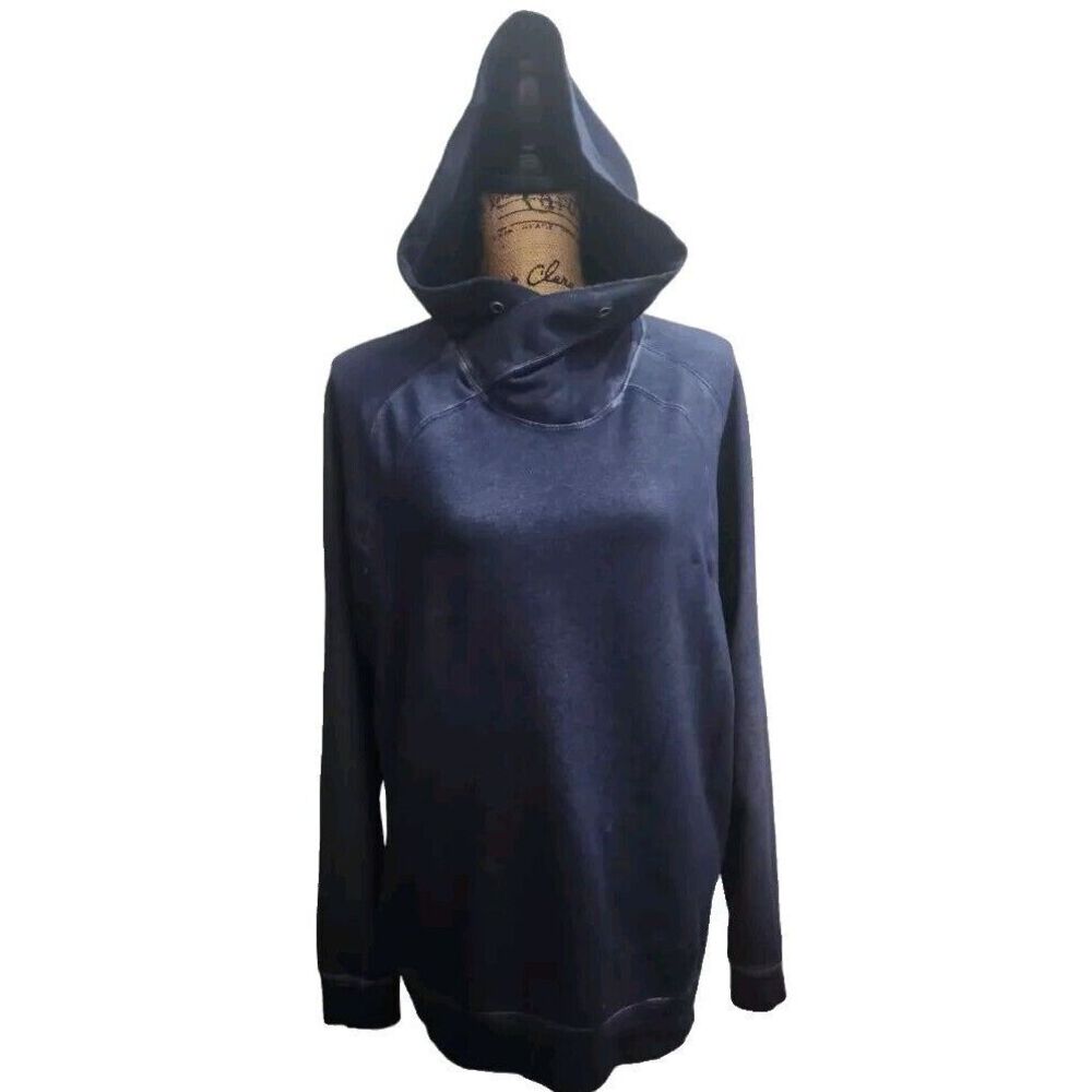Tommy Bahama Womens Size M Cowl Hoodie Sweater Dark‎ Blue